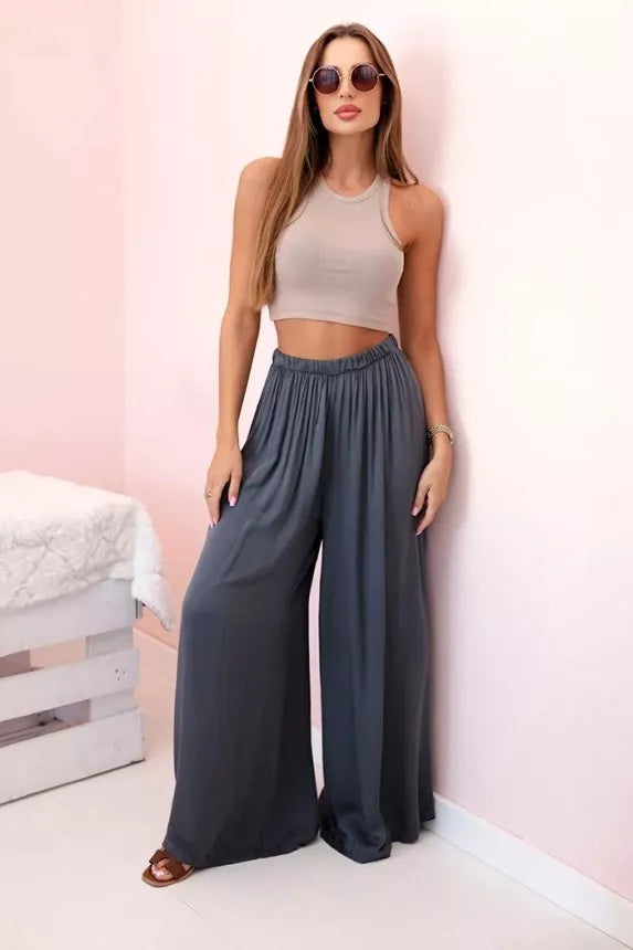 Women's wide-leg blue trousers Andi