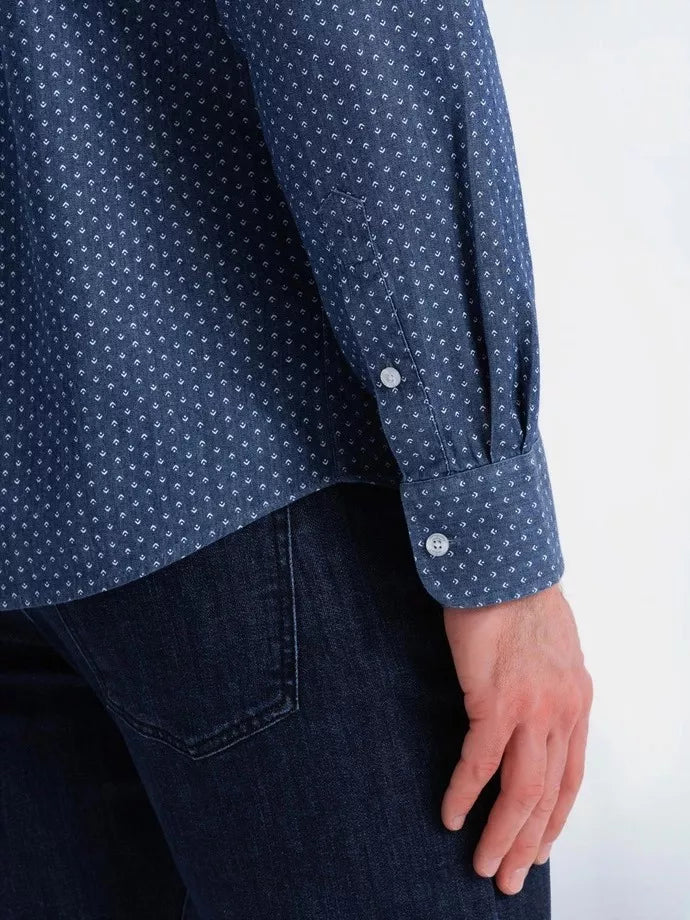 Men's dark blue shirt Aiden