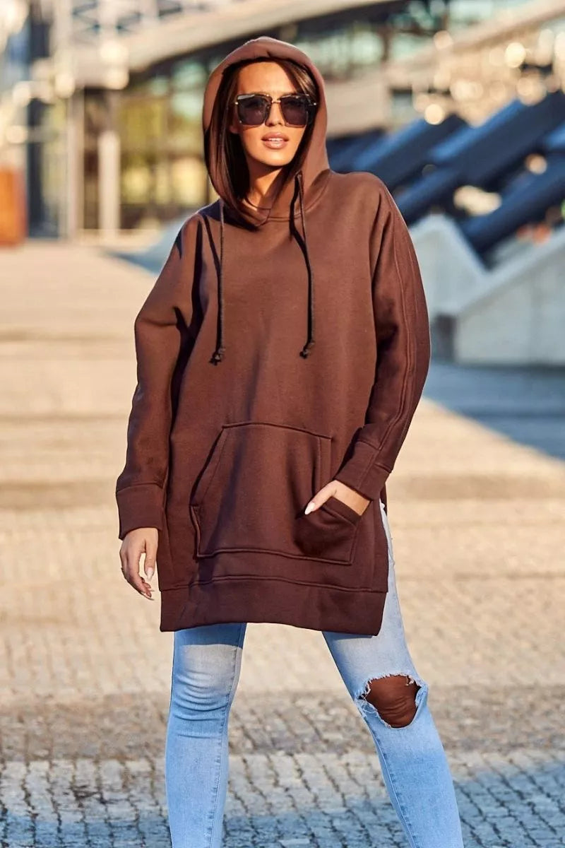 Women's brown hoodie Wine