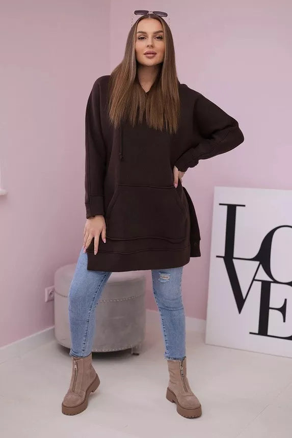 Women's brown hoodie Wine