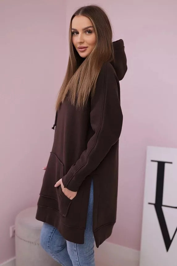 Women's brown hoodie Wine