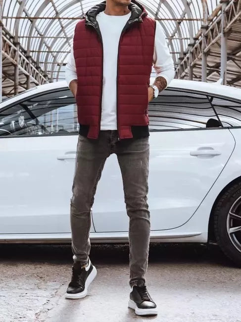 Men's burgundy vest Minel