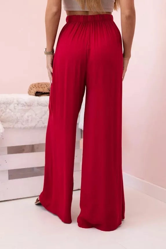 Women's wide dark red trousers Andi