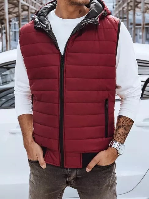 Men's burgundy vest Minel