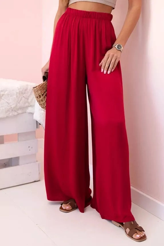 Women's wide dark red trousers Andi