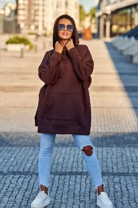 Women's brown hoodie Wine