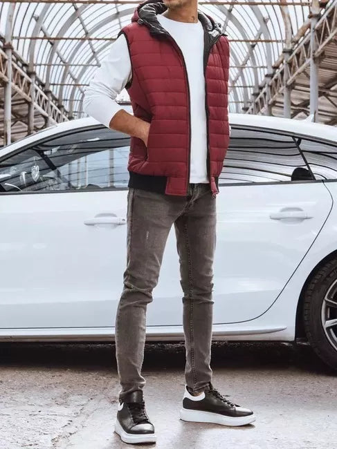 Men's burgundy vest Minel
