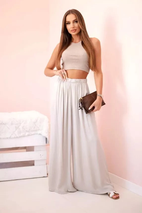 Women's wide-leg brown trousers Andi