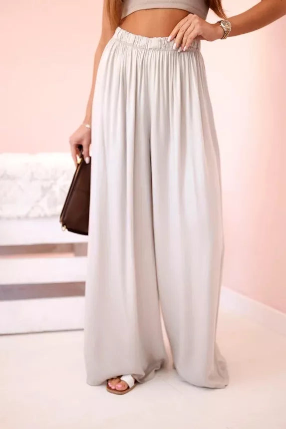 Women's wide-leg brown trousers Andi