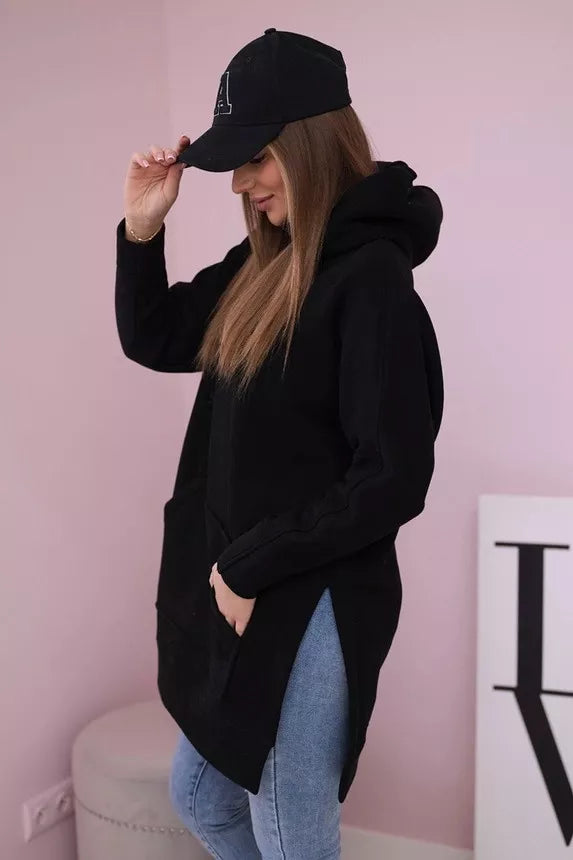 Women's black hoodie Wine