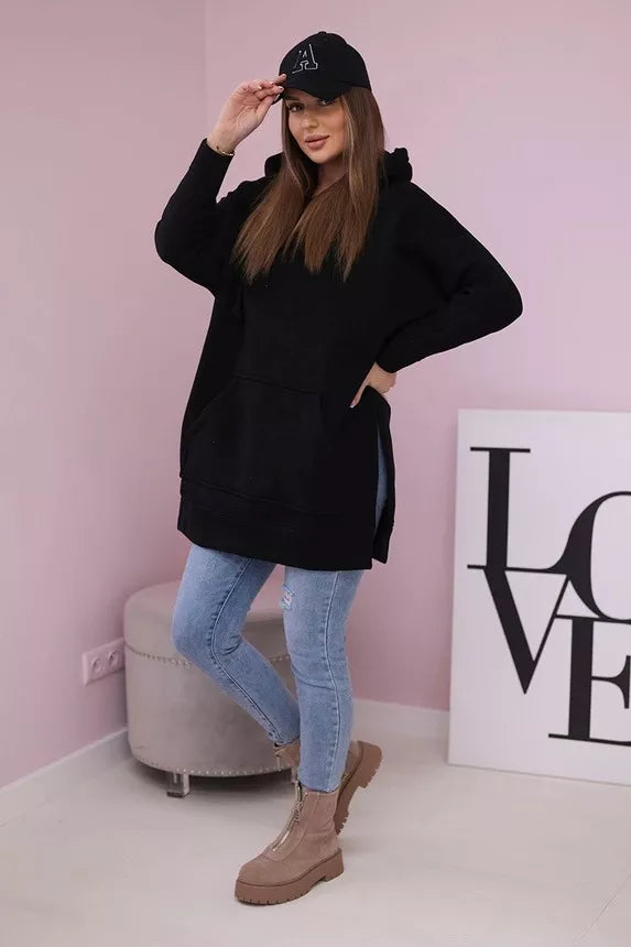 Women's black hoodie Wine