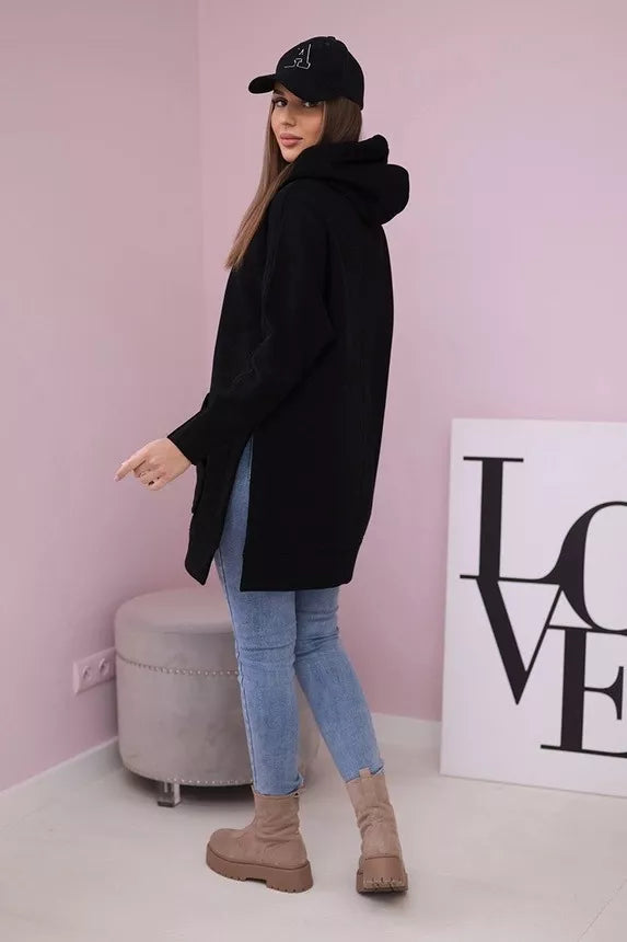 Women's black hoodie Wine