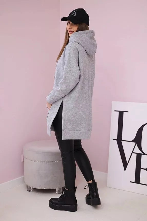 Women's light gray hoodie Wine