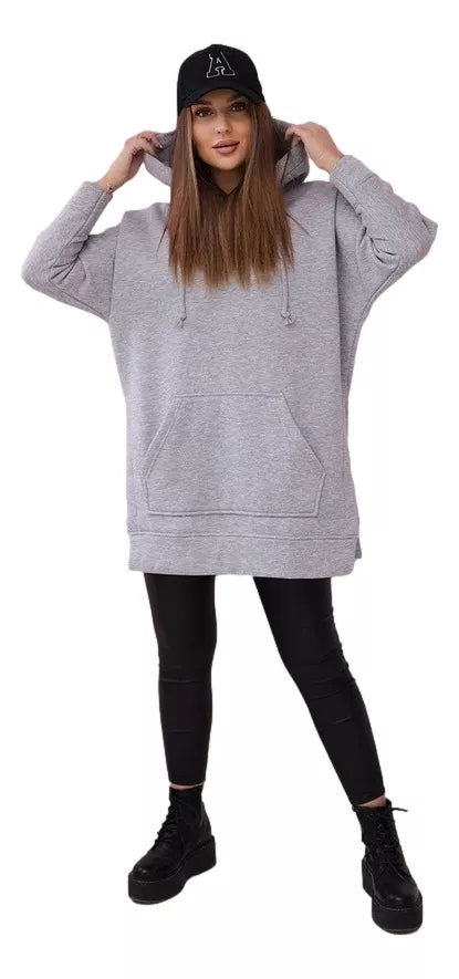 Women's light gray hoodie Wine