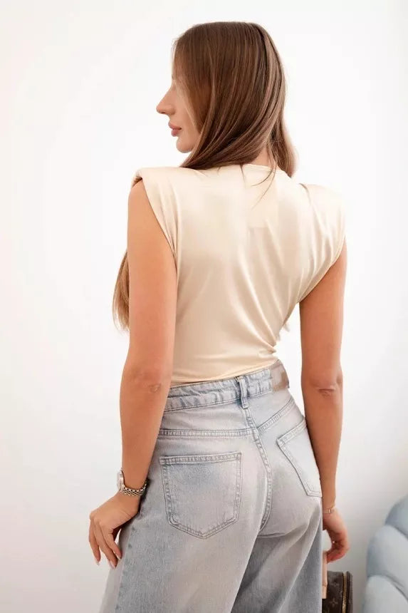 Women's blouse in brown with a deep neckline Ana