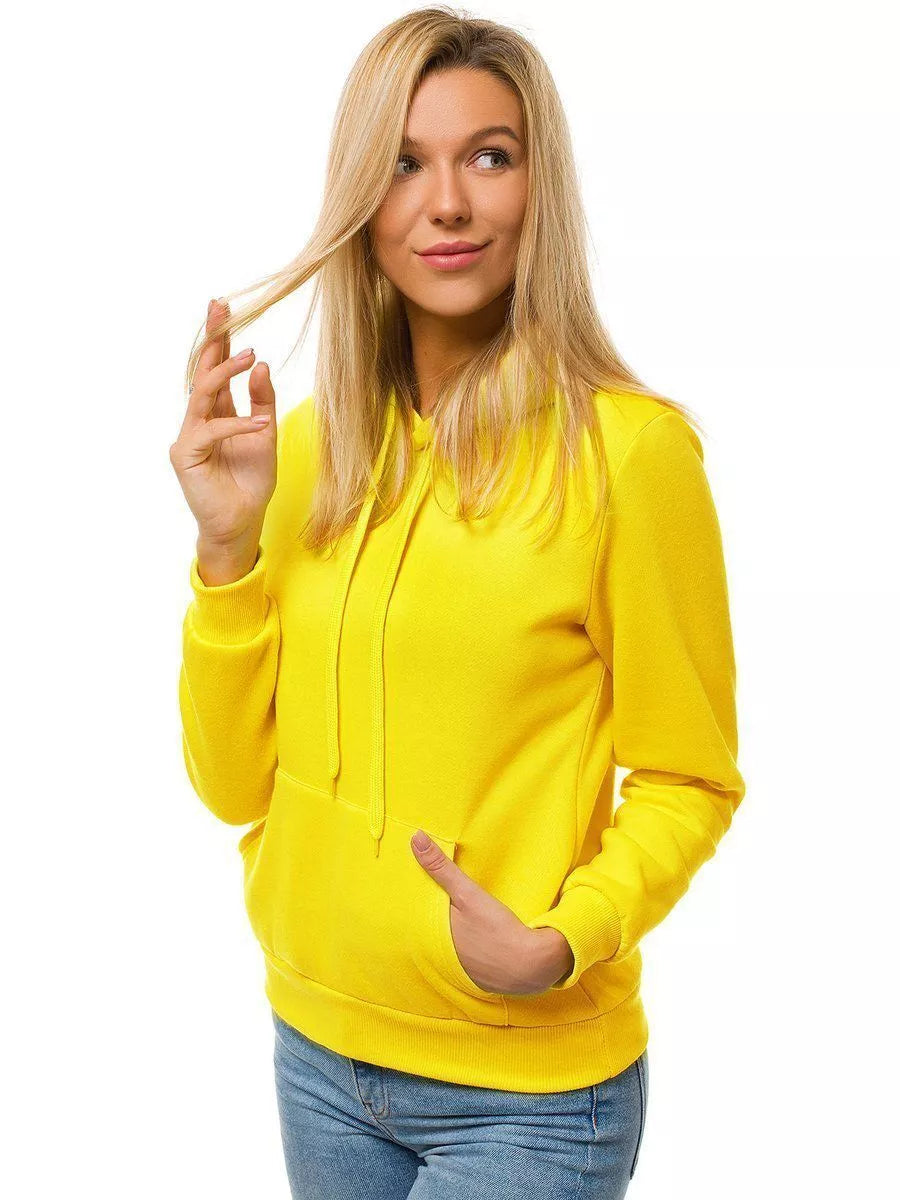 Yellow women's sweatshirt with a hood Molin