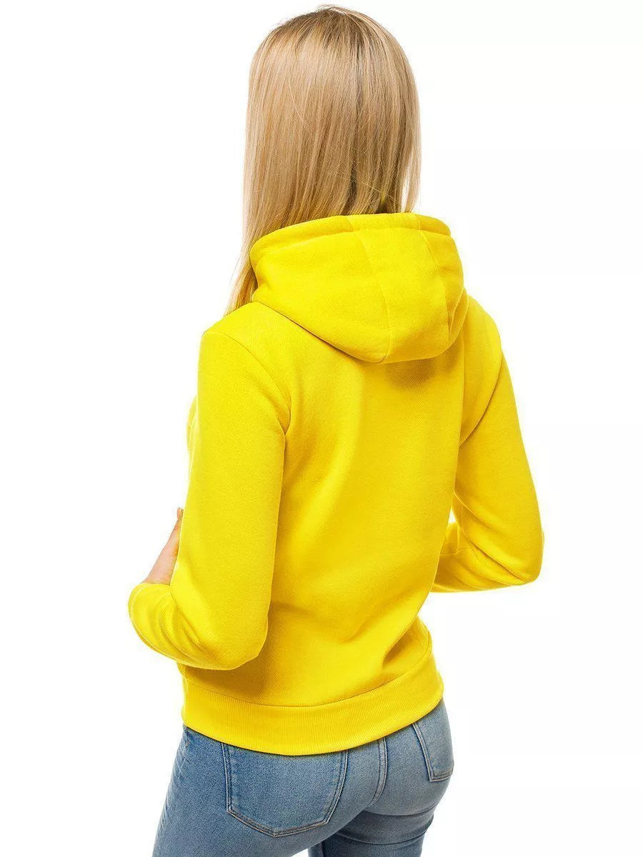 Yellow women's sweatshirt with a hood Molin