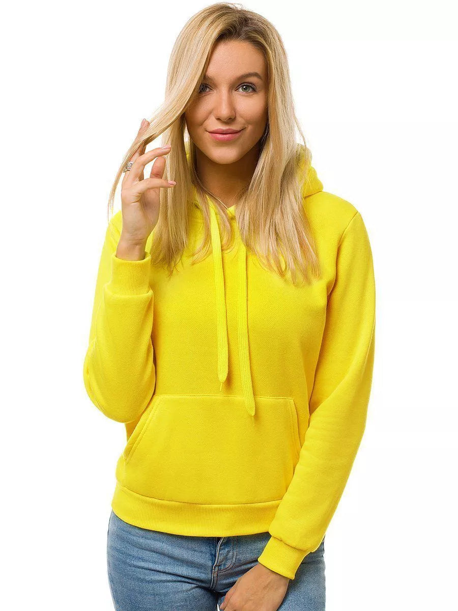 Yellow women's sweatshirt with a hood Molin