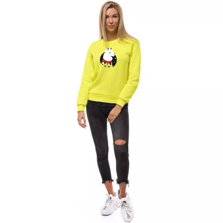 Yellow women's sweatshirt without a hood Lama