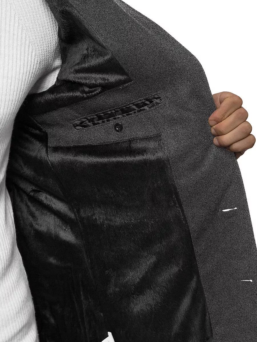 Elegant dark gray men's coat Sugal
