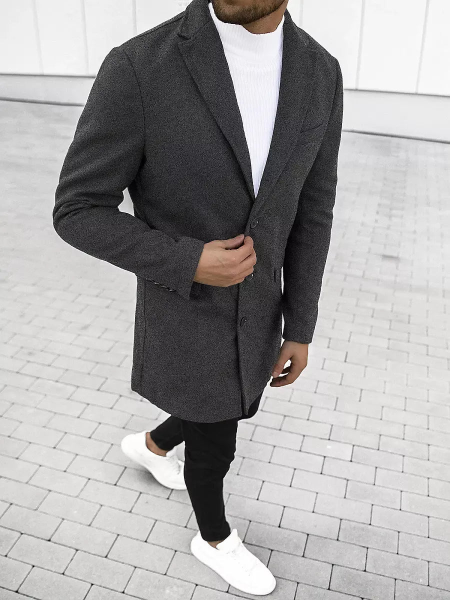 Elegant dark gray men's coat Sugal