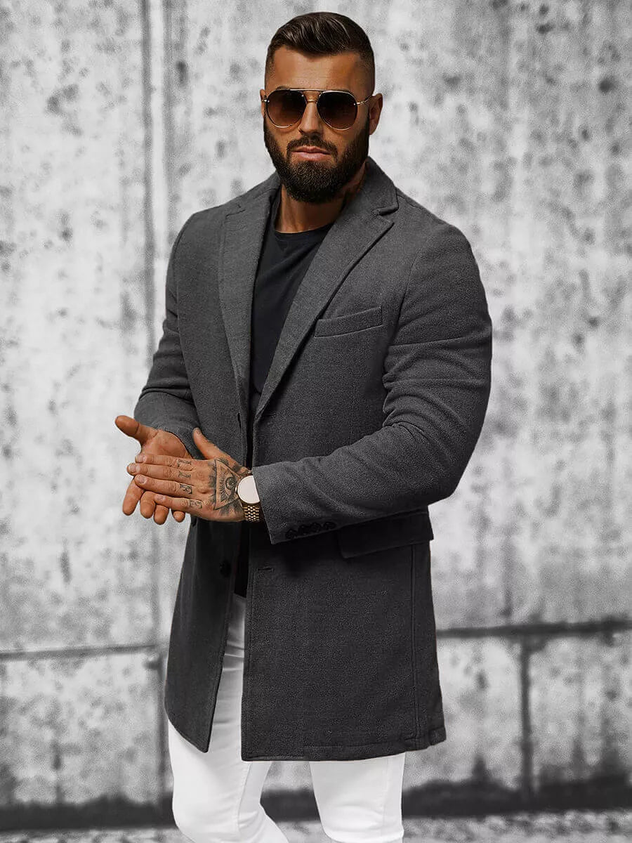 Elegant dark gray men's coat Sugal