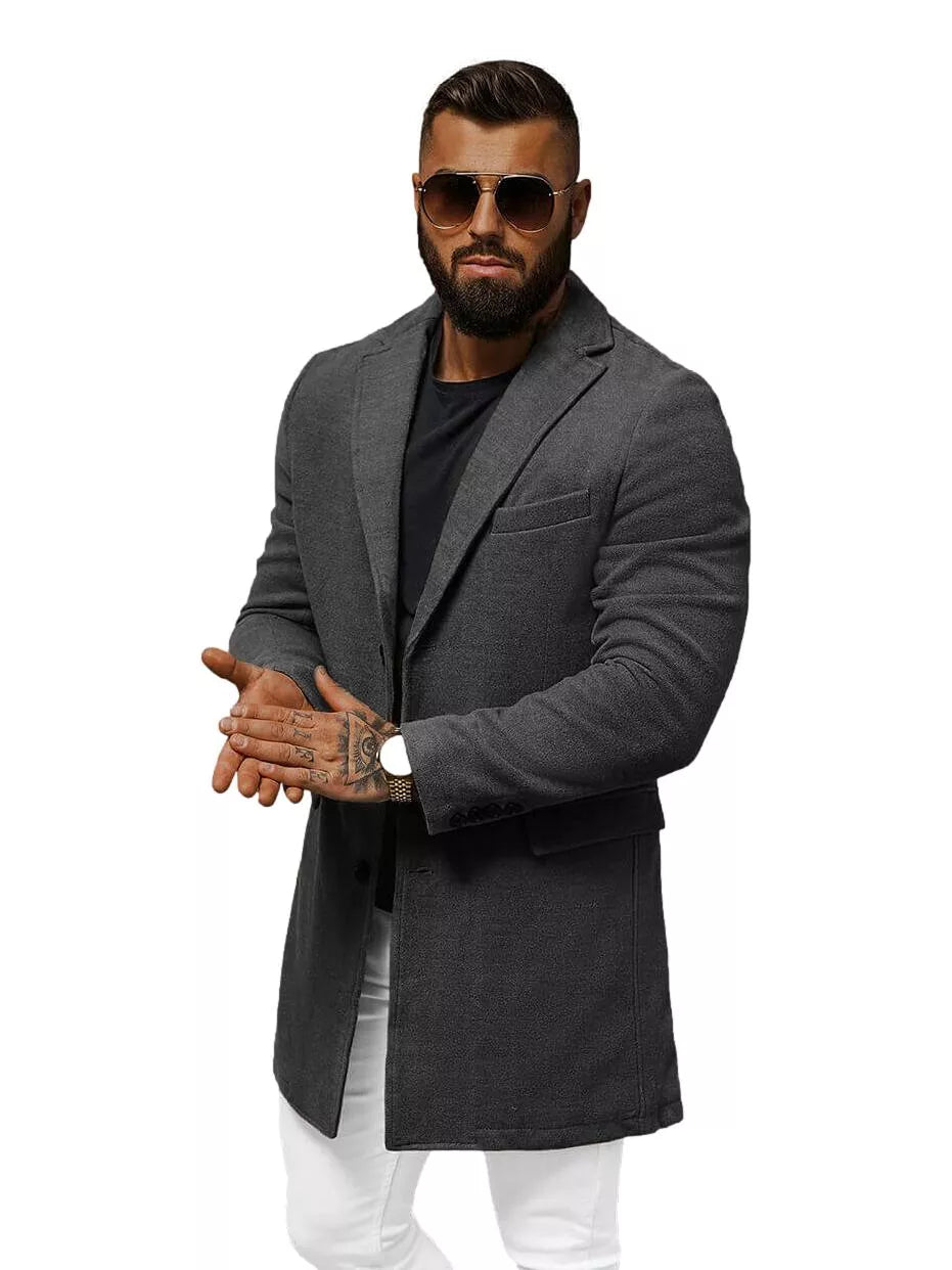 Elegant dark gray men's coat Sugal