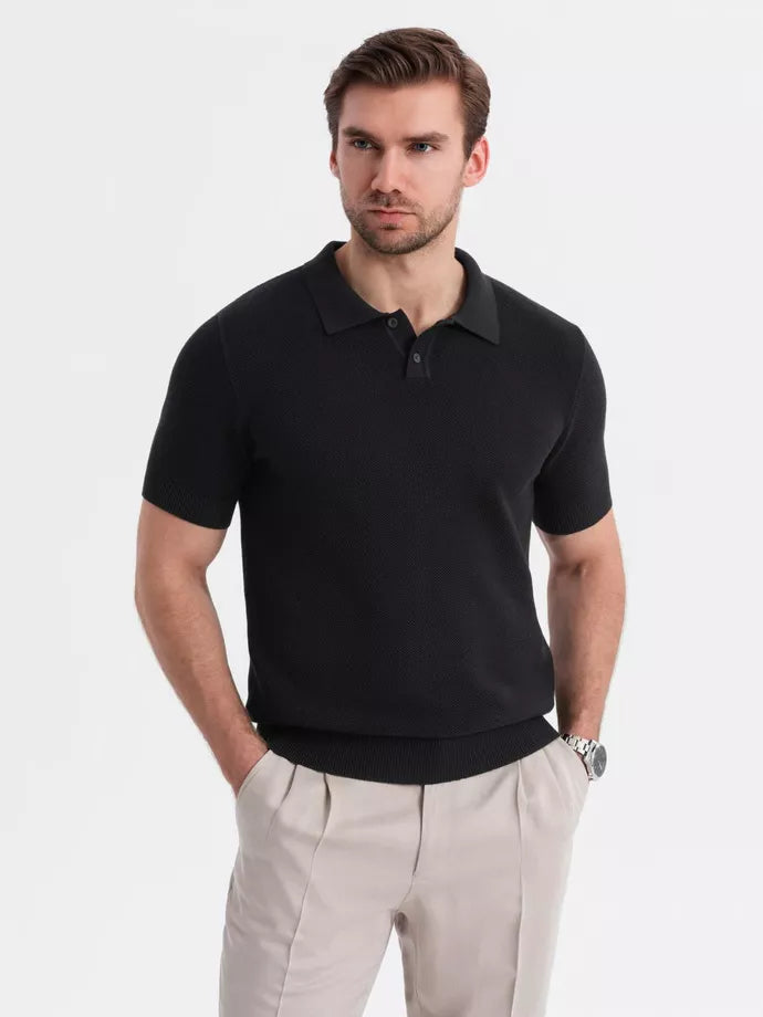 Men's black polo shirt Swing