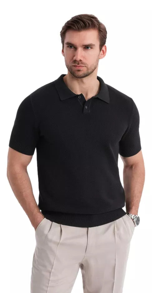 Men's black polo shirt Swing