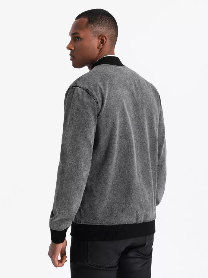 Men's bomber style gray jacket Norvi