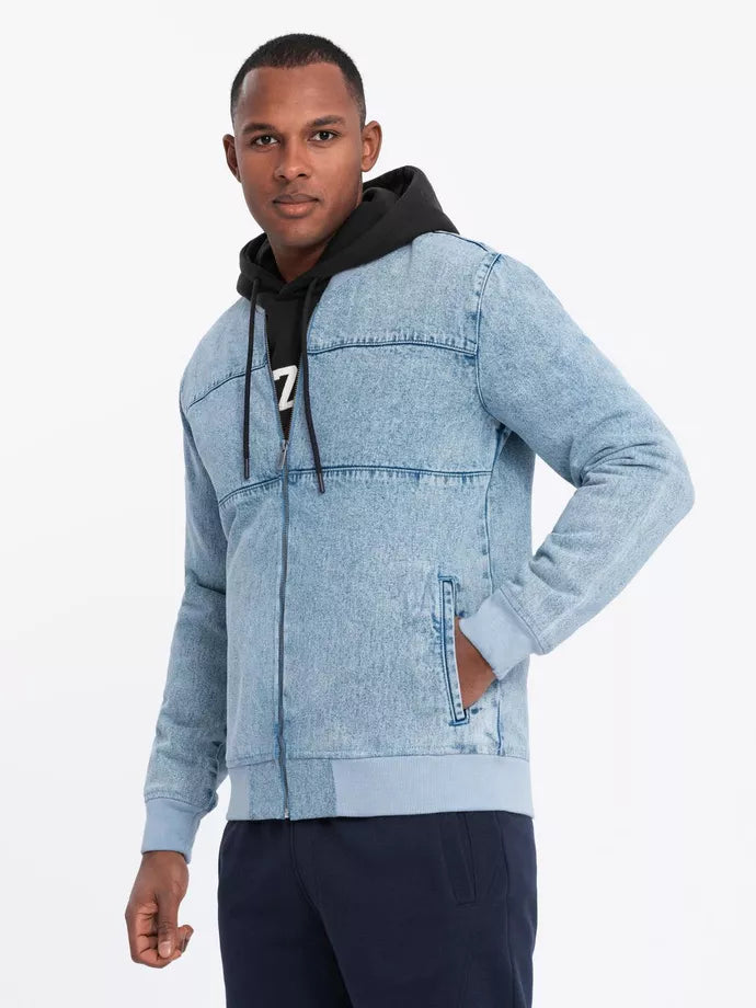 Men's bomber style blue jacket Norvi