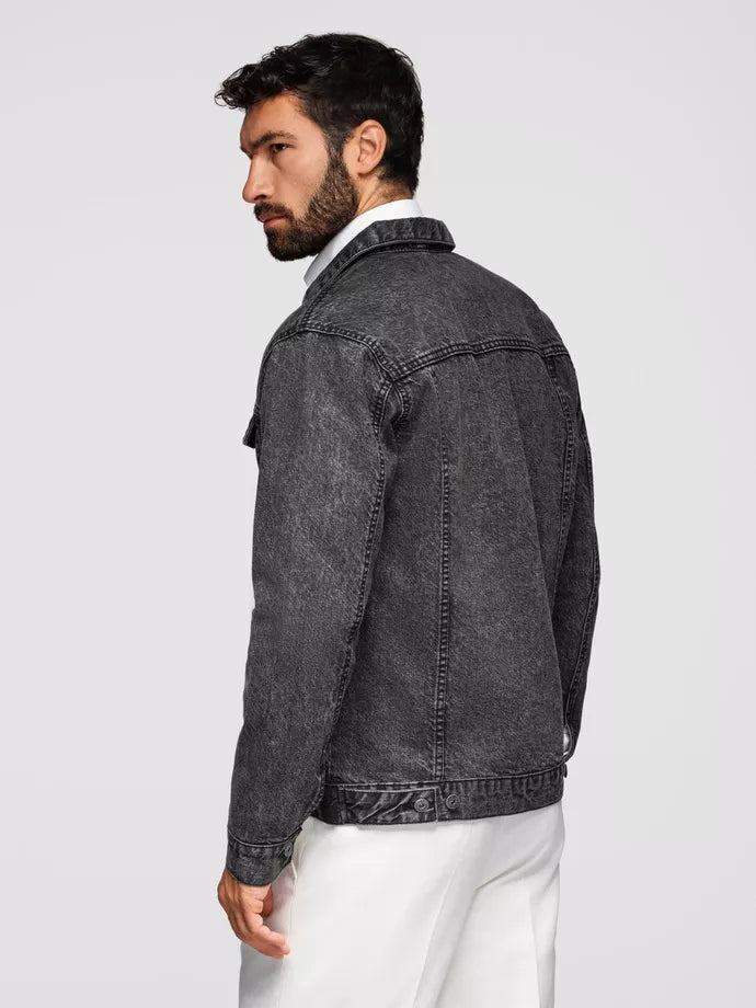 Men's black denim jacket Auger