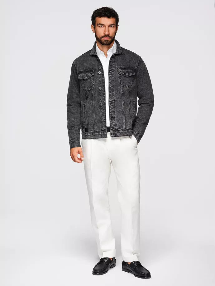 Men's black denim jacket Auger