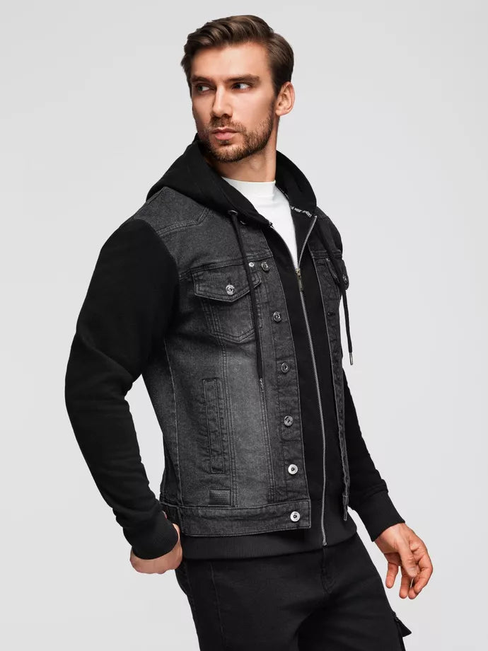 Men's black denim jacket Ofen