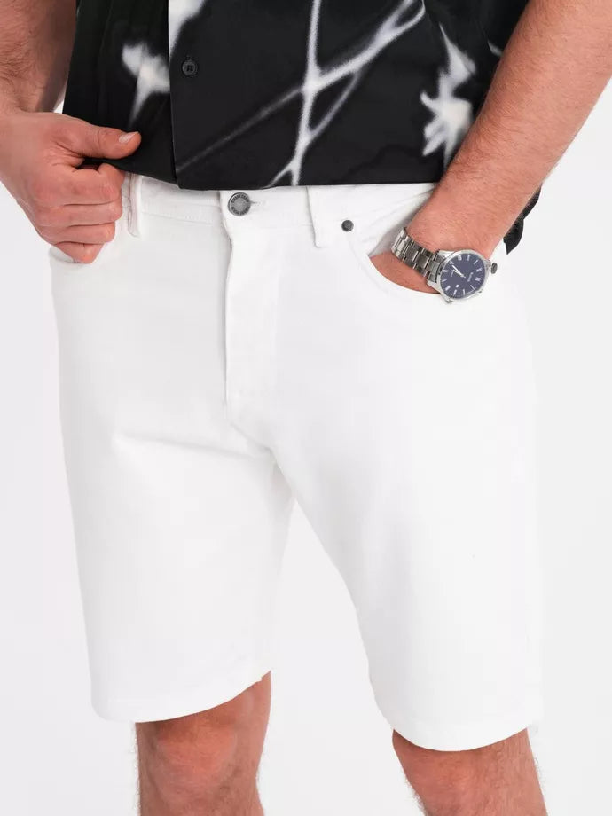Men's white denim shorts Celtic