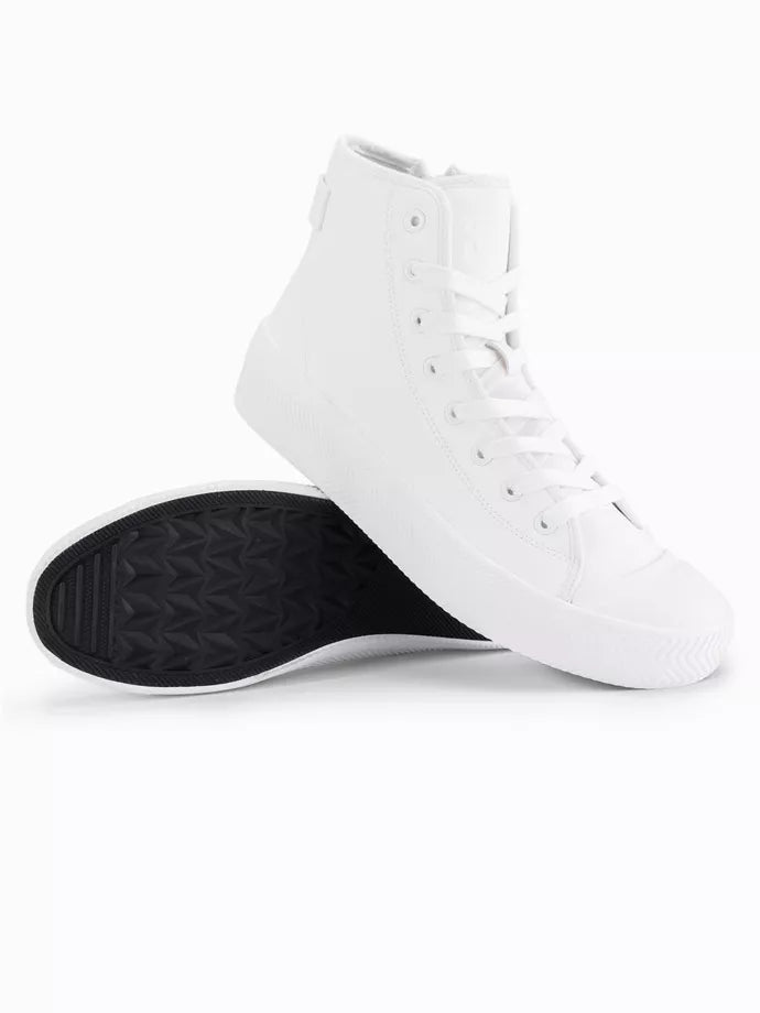 Men's white casual shoes with zipper Brener 