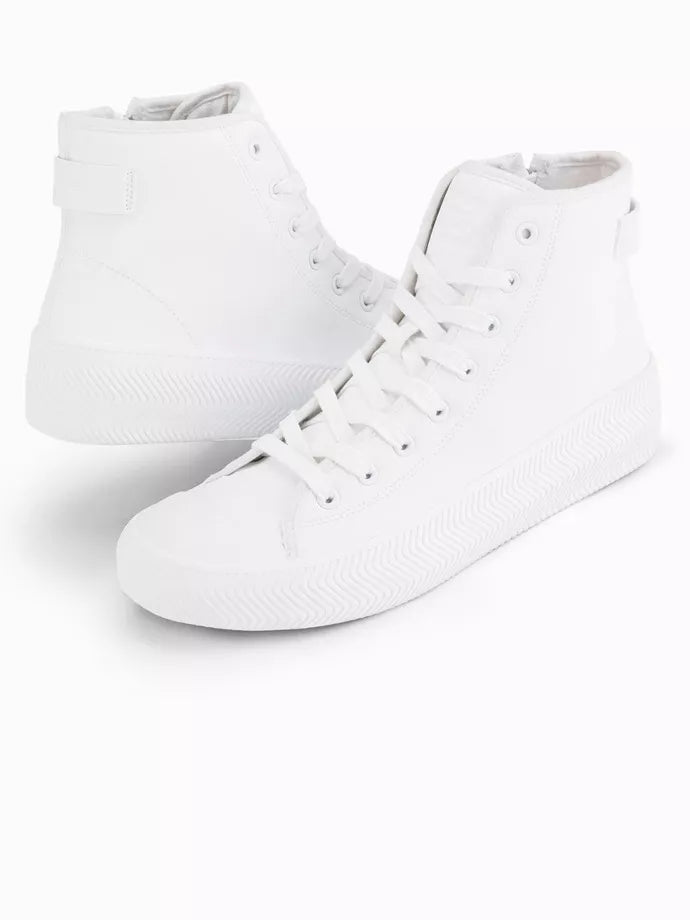 Men's white casual shoes with zipper Brener 
