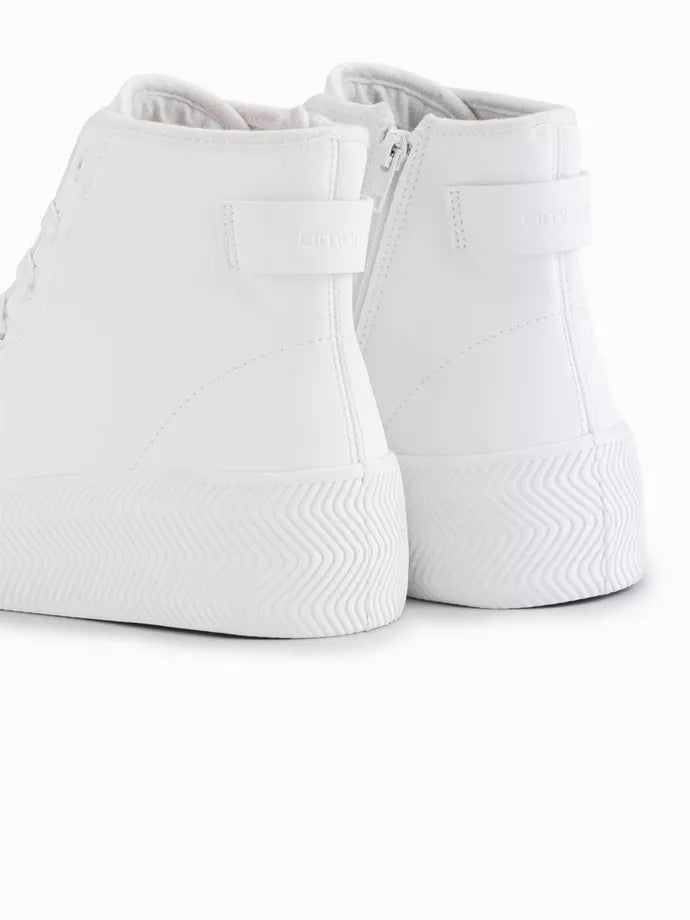 Men's white casual shoes with zipper Brener 