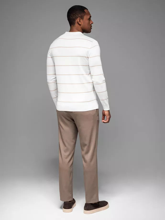Men's long-sleeved polo shirt in white Don