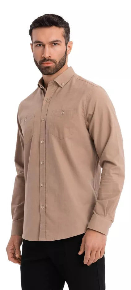 Men's light brown shirt Arlas
