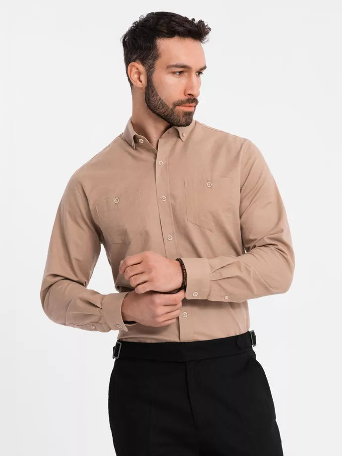 Men's light brown shirt Arlas