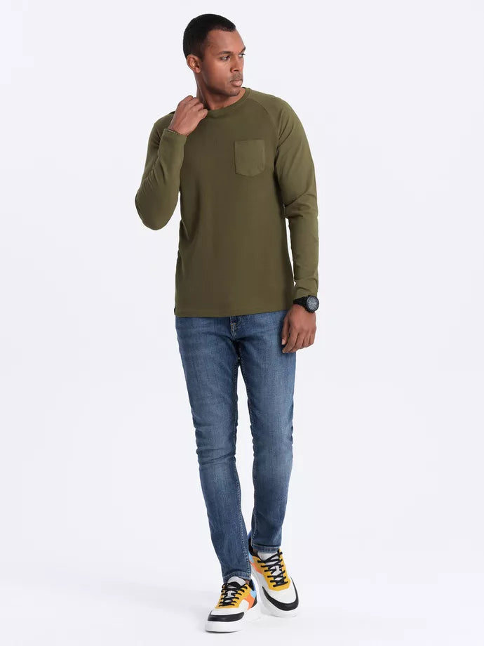 Men's khaki long-sleeved shirt Doug
