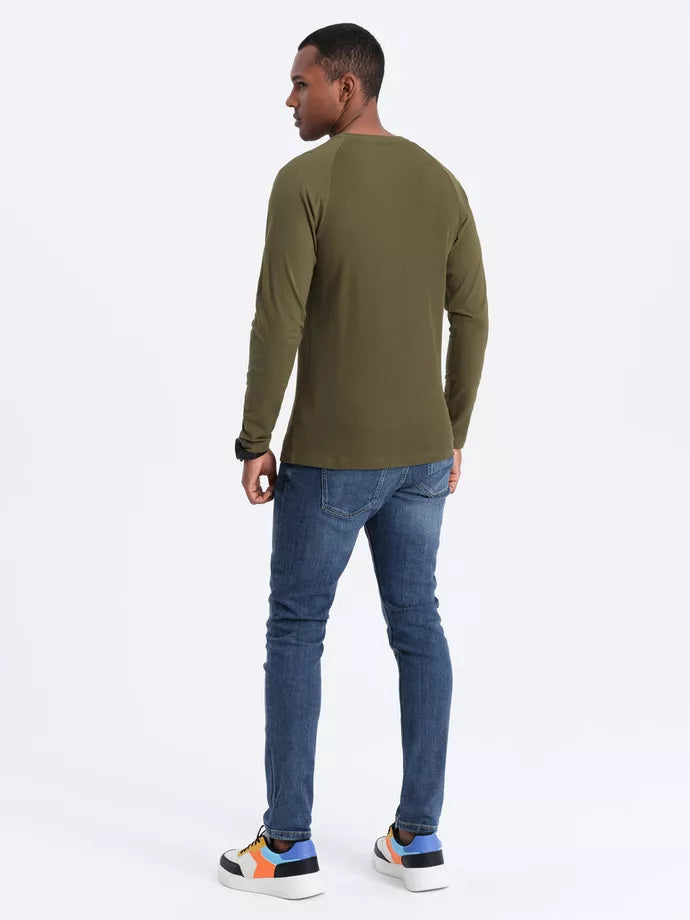 Men's khaki long-sleeved shirt Doug