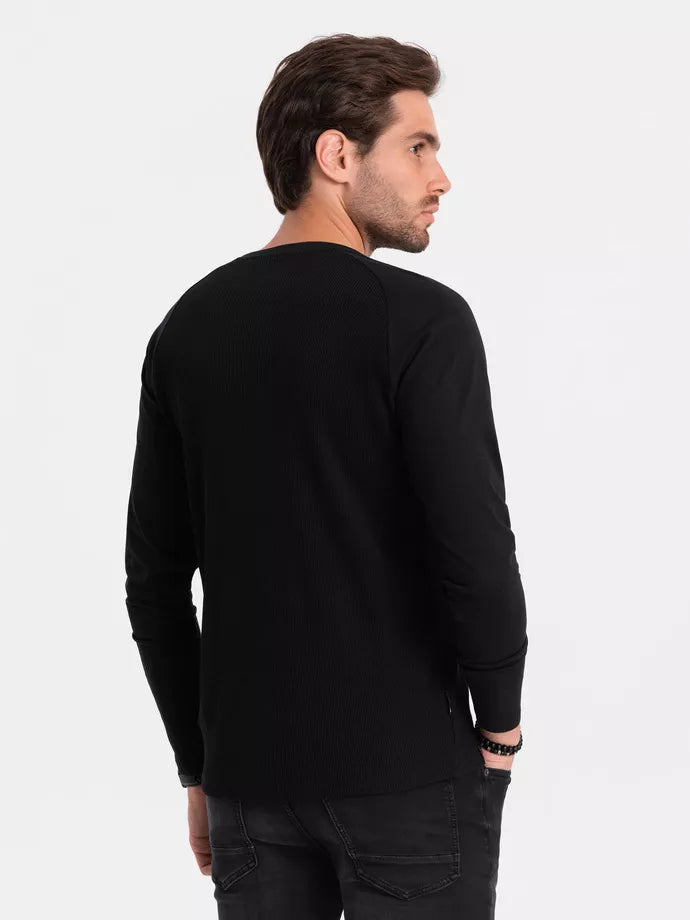 Men's black long-sleeved T-shirt Doug