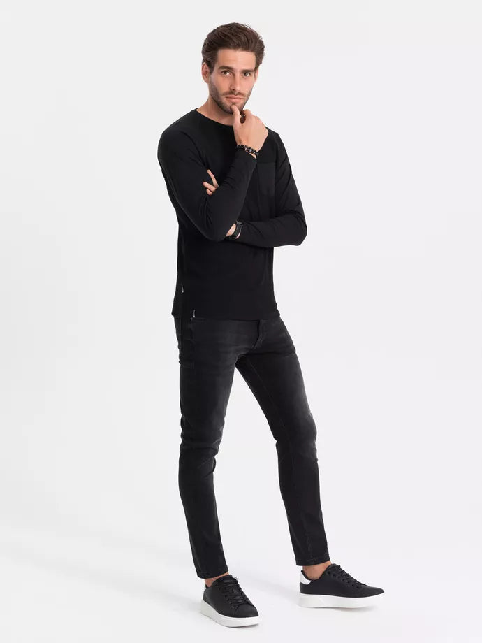 Men's black long-sleeved T-shirt Doug