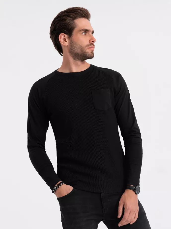 Men's black long-sleeved T-shirt Doug