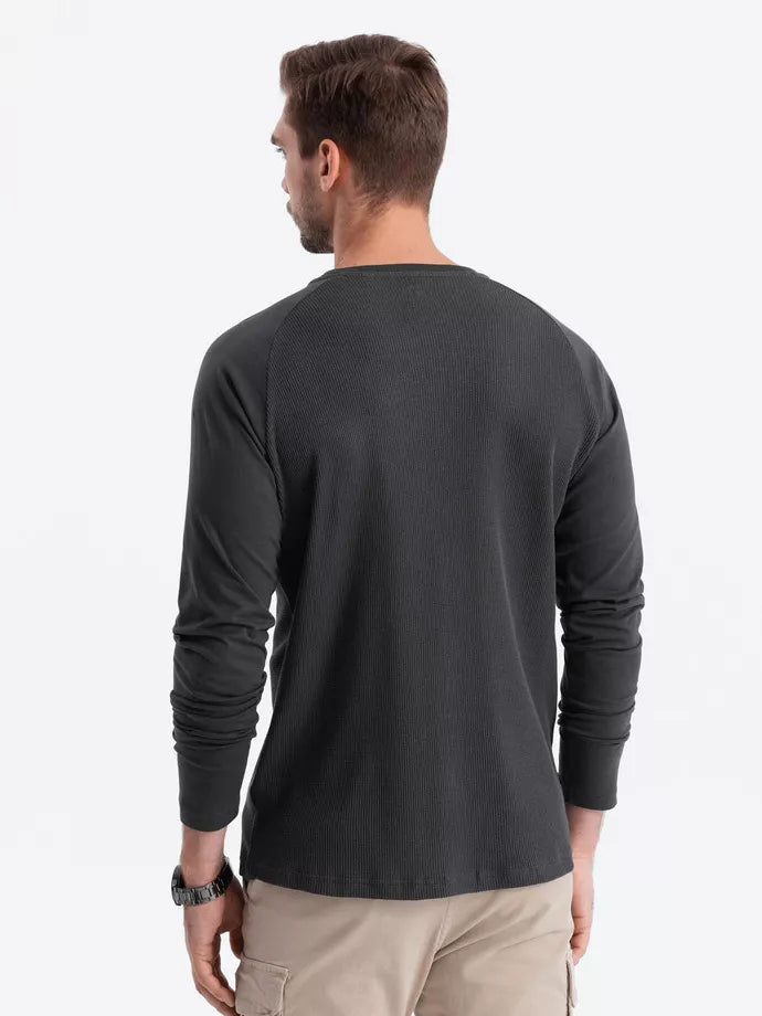 Men's dark gray long-sleeved T-shirt Doug