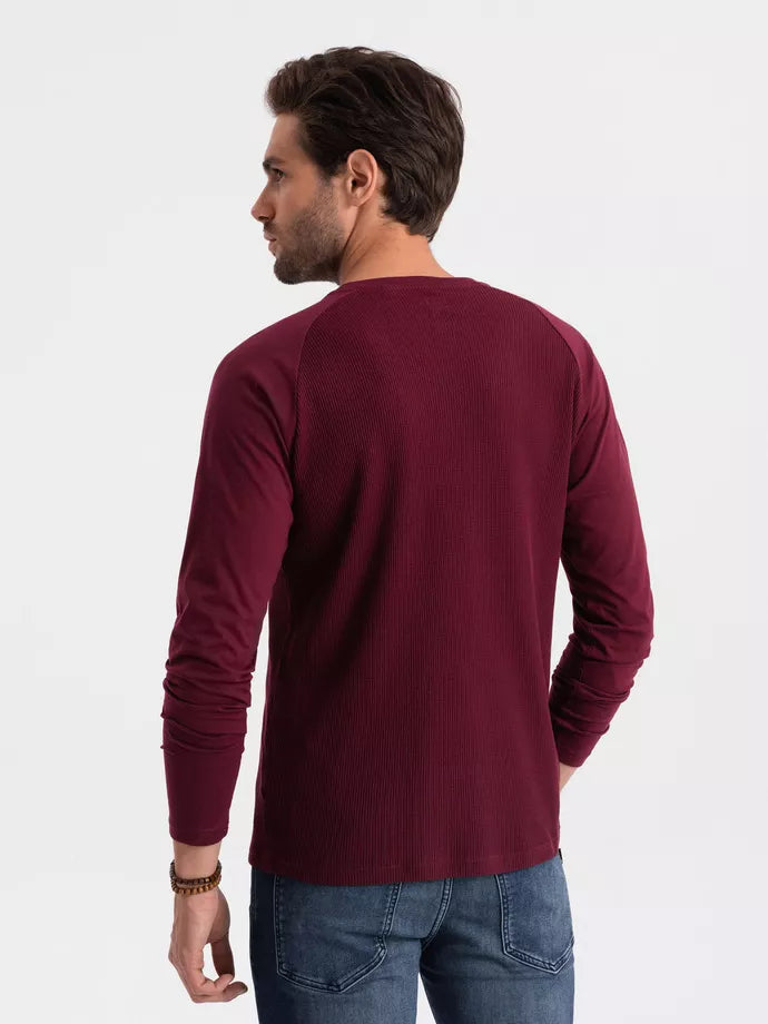 Men's burgundy long-sleeved shirt Doug