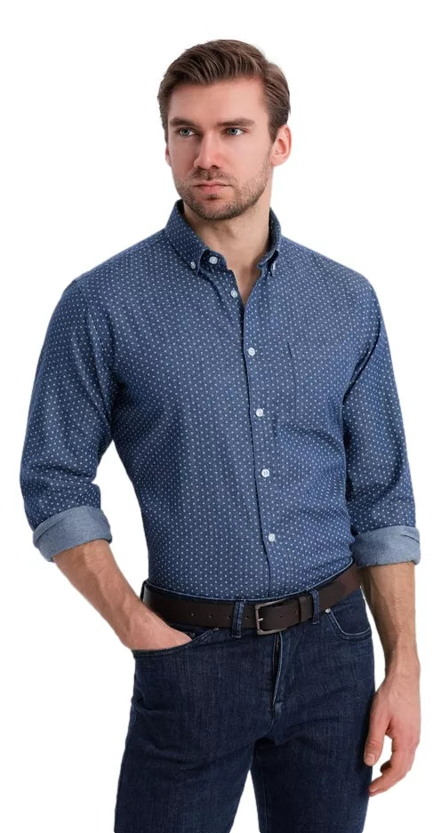 Men's dark blue shirt Aiden