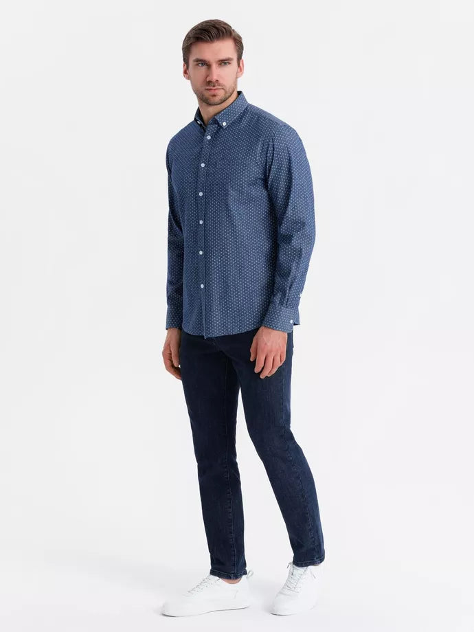 Men's dark blue shirt Aiden